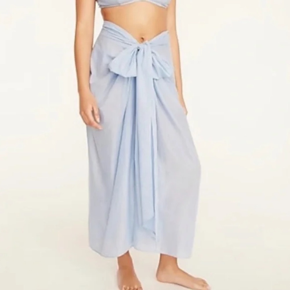 J. CREW Cotton Skirt Convertible Beach Sarong Blue Vacation Size‎ XL Flowy Beach